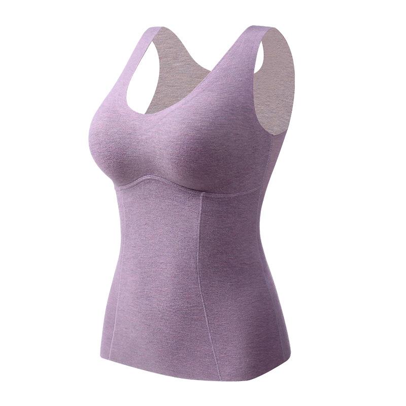 インナー レディース 保温 ベスト 暖かい カシミヤ 絹 シルク 裏起毛 厚手 肌着 トップス Vネック ノースリーブ 女性用 婦人 あったか 冷え対策 秋冬 グレー パープル ベージュ レッド ブラック