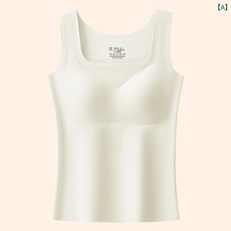 インナー レディース 暖かインナー 裏起毛 キャミソール カップ付き 防寒 肌着 トップス あったかインナー 発熱 接触温感 部屋着 ルームウェア M L XL XXL ブラック アイボリー オレンジ ベージュ