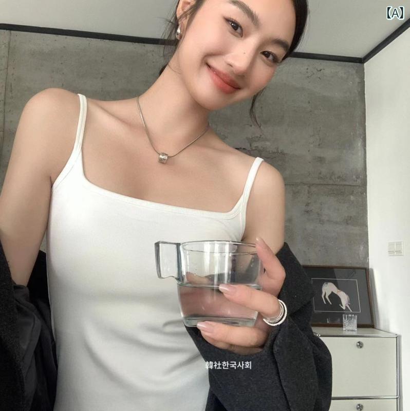 タンクトップ レディース 秋冬 吊りタンクトップ 一体型カップ付き あったかインナー 快適 磨毛 粘纤 ..