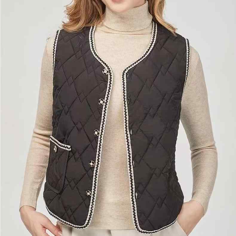 ベスト レディース Vネック 羊毛風 あったか 防寒 前開き ボタン インナー ミドル丈 チョッキ アウター..