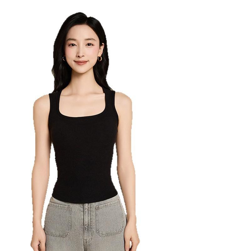 ベスト レディース 暖かインナー カップ付き Uネック 肌着 下着 防寒 あったか 冷え対策 女性用 部屋着 ルームウェア M L XL XXL 秋冬