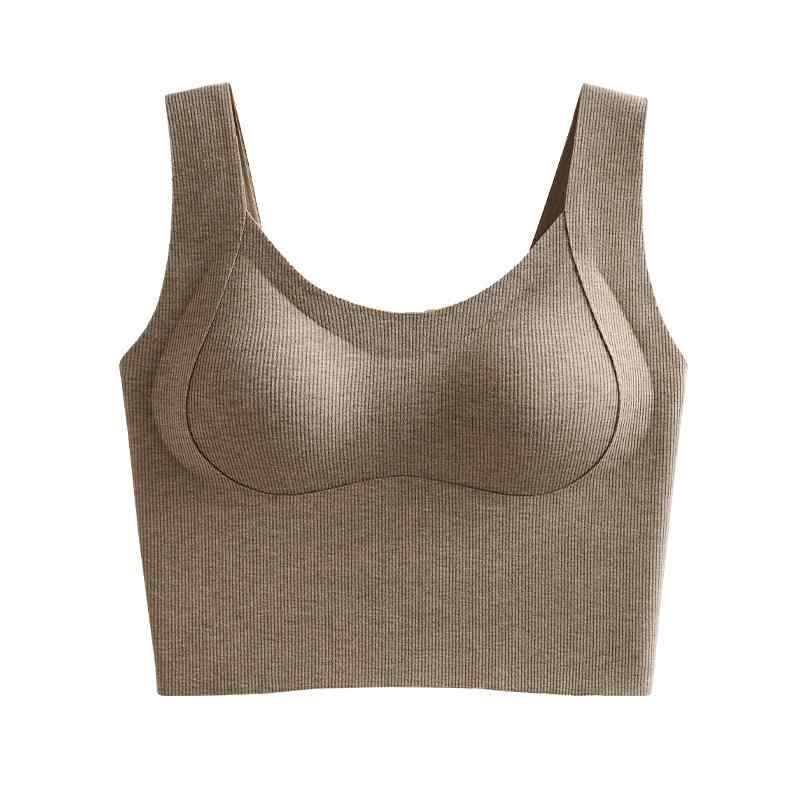 レディース 保温タンクトップ 秋冬 磨毛 接触冷感 ブラトップ 一体型 インナー 下着 チューブトップ Uネック ポリエステル 部屋着 普段使い ストレッチ