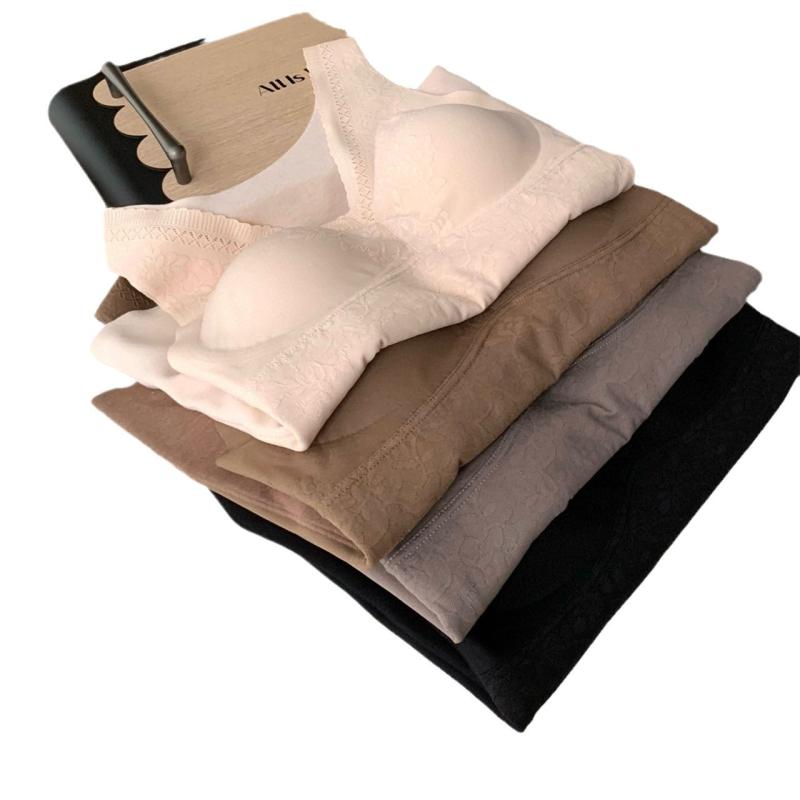 レディースインナー あったかインナー レース ウール混紡 Vネック カップ付き タンクトップ 肌着 柔らかい 伸縮性 無地 保温 秋冬 暖か 部屋着