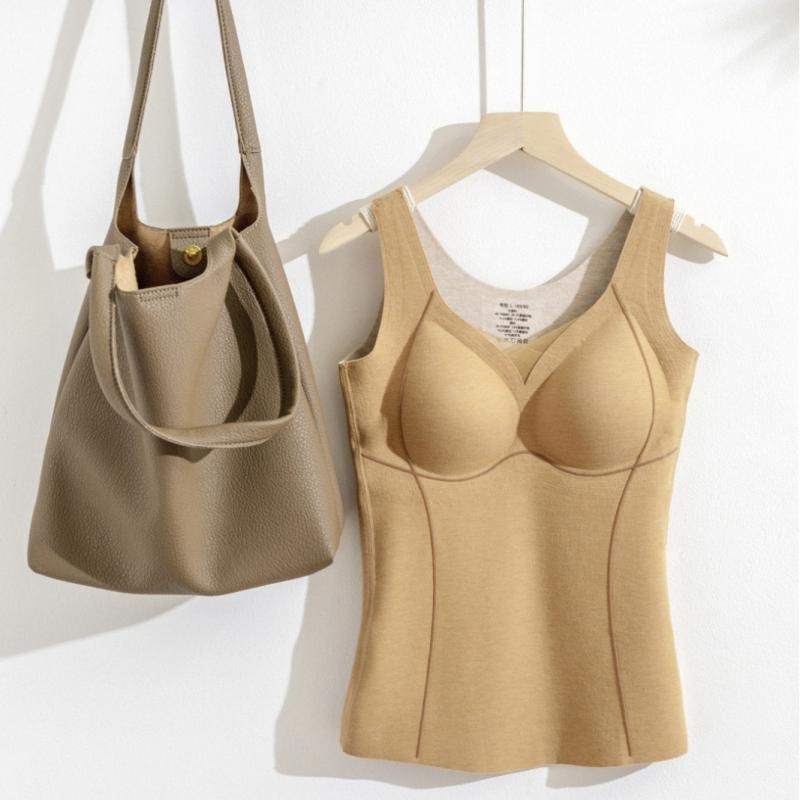 ベスト レディース 保温インナー Vネック 肌着 女性用 下着 トップス 無縫製 伸縮性 あったか 部屋着 防寒 厚手2