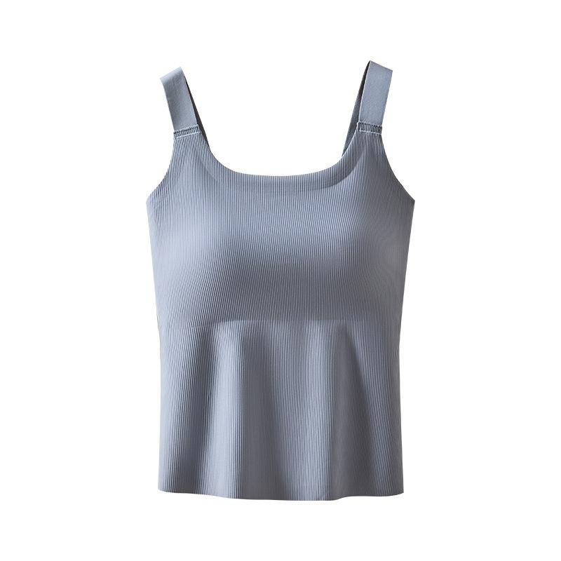 キャミソール レディース 接触冷感 インナー ブラトップ 一体型 カップ付き 補正下着 タンクトップ 無縫製 肌着 涼感 吸湿速乾 背中見せ トップス 春夏