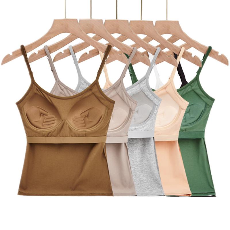 キャミソール レディース 綿 タンクトップ ブラトップ カップ付き インナー 接触冷感 吸湿速乾 部屋着 普段使い 肌着 下着 大判サイズ