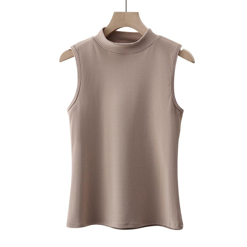 レディース インナー 発熱 あったか ベスト 秋冬 肌着 下着 防寒 保温 ノースリーブ 半高襟 タンクトップ 部屋着 普段使い 重ね着