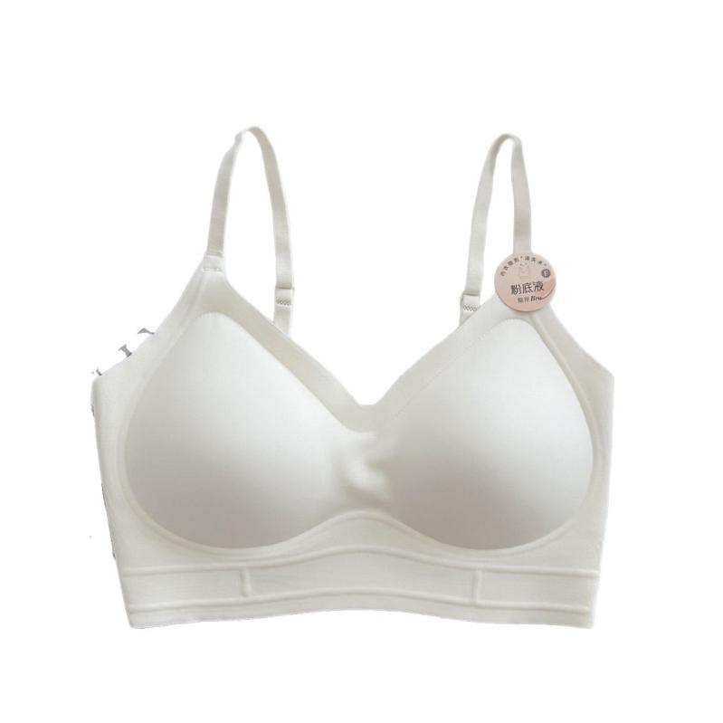 タンクトップ レディース インナー ウェア ブラトップ 無縫製 シームレス 薄手 美背 ラウンドネック 白 ホワイト ピンク ベージュ 肌色 接触冷感 吸湿速乾 伸縮性 ナイトブラ 部屋着2