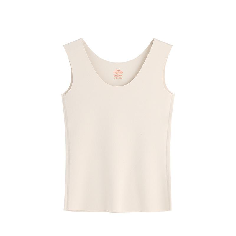 インナー レディース 保温 あったか Uネック トップス 肌着 Tシャツ ノースリーブ 発熱 静電気防止 秋冬 綿 混紡 部屋着 普段使い ピンク系