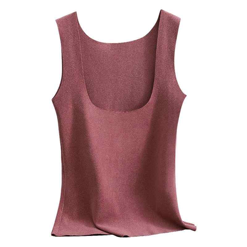 レディース インナー あったかベスト 保温 肌着 防寒 徳絨 起毛 ラウンドネック ブラック ベージュ ピンク系 厚手 M L XL 2XL 3XL