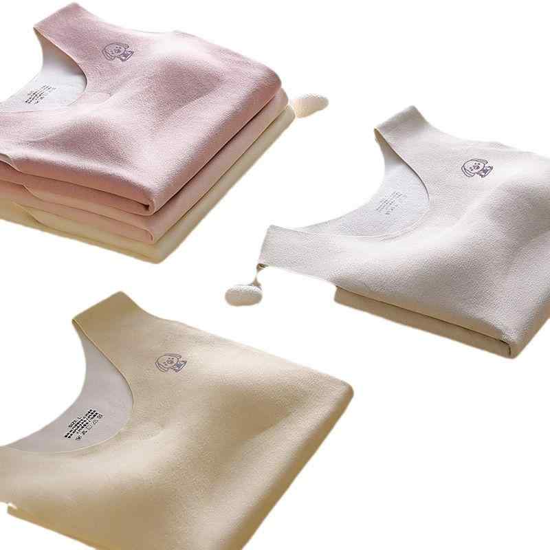 キッズ 女の子 保温背心 腹巻き付き 小学生 中学生 裏起毛 ポリエステル 無地 アニマル柄 かわいい Uネ..