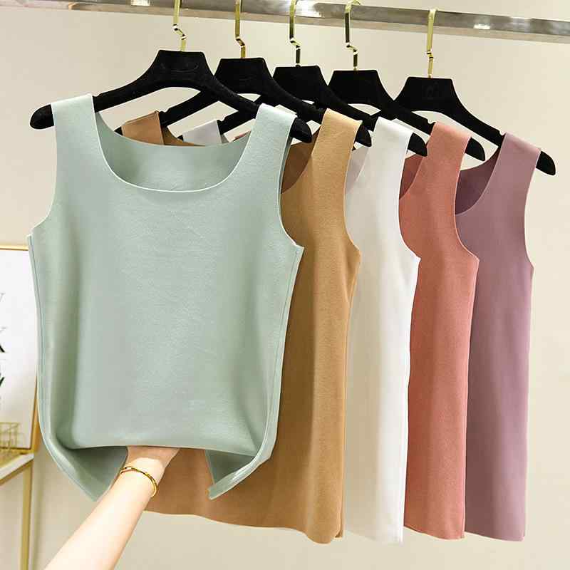 背心 レディース あったかインナー ラウンドネック トップス インナーウェア 肌着 発熱 保温 無縫製 重ね着 あったか 暖かい 秋冬 白 黒 緑 カーキ ピンク ベージュ グレー 赤 紫2