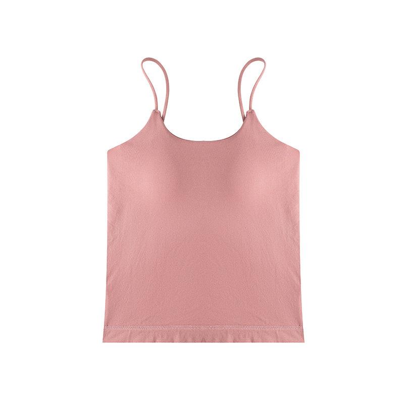 タンクトップ レディース 秋冬 裏起毛 あったか インナー カップ付き ブラトップ Uネック トップス 女性用 防寒 肌着 黒 白 グレー ピンク カーキ グリーン2