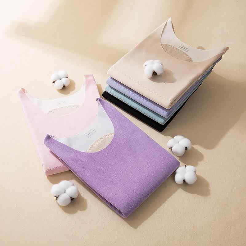 インナー レディース 秋冬 裏起毛 あったか ベスト 肌着 保温 伸縮性 ストレッチ 静電気防止 下着 無縫製 大きいサイズ 部屋着 ルームウェア ブラック ベージュ ピンク パープル グリーン