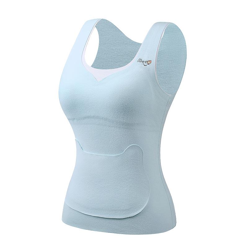 インナー レディース あったかインナー 保温インナー 裏起毛 キャミソール Uネック ポリエステル 部屋着 普段使い 接触冷感 防寒 肌色 ピンク系 ブルー系