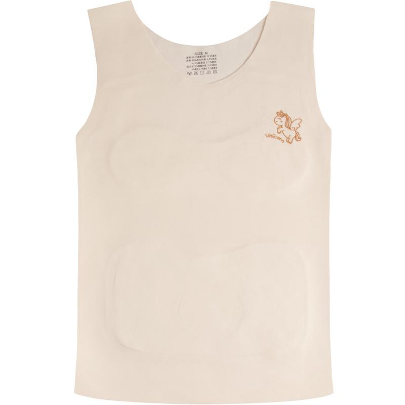 インナー レディース ガールズ ブラトップ付き あったかインナー 背中二重 あったか 暖かい 保温性 静電気防止 ポリエステル 無地 アニマル柄 白 ピンク系 紫2