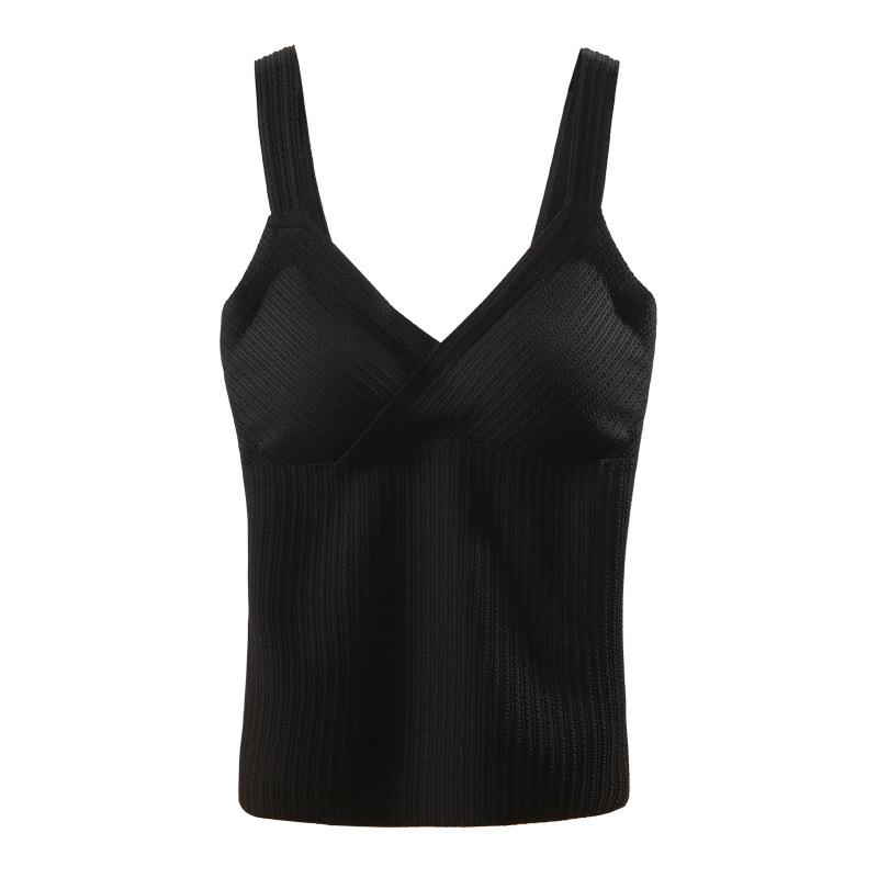 ベスト レディース 秋冬 あったかインナー カップ付き チューブトップ ブラトップ Vネック 無地 肌着 防寒 あったか 暖か 保温 ポリエステル ブラック ホワイト ベージュ