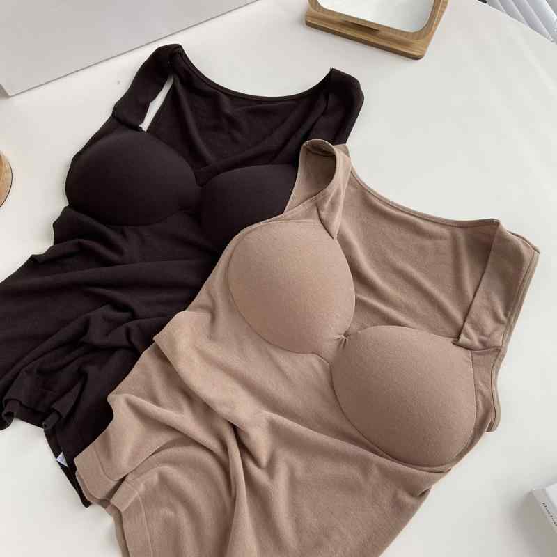 レディース インナー アンダーウェア 肌着 メリノウール Vネック カップ付き キャミソール タンクトップ 薄手 無縫製 あったか 保温性 ブラック 黒 ホワイト 白 ベージュ グレー 秋冬