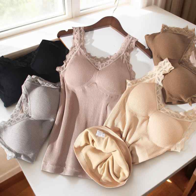 ベスト レディース Vネック 花柄 あったか モダール インナー 保温 肌色 ティー色 コーヒー色 グレー ブラック