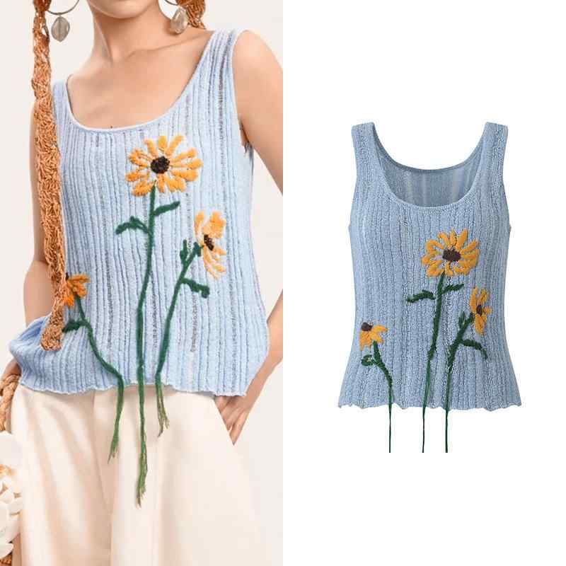 タンクトップ レディース 春夏 ニットキャミソール 花柄 接触冷感 ノースリーブ トップス 通勤 普段使..
