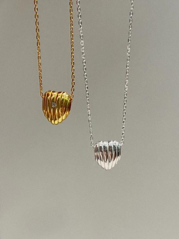 楽天ブリルビネックレス レディース シルバー925 ハート 一粒ジルコニア ペンダント 十字チェーン 電気メッキ加工 シルバー ゴールド 個性派 かわいい 風