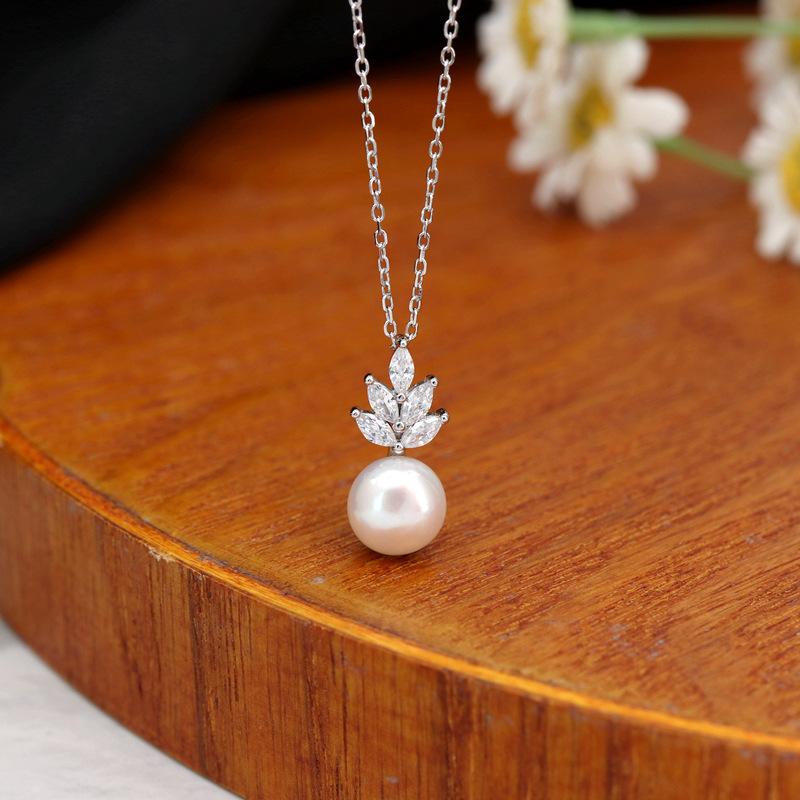 ネックレス レディース s925 シルバー 淡水パール ペンダント 十字チェーン エレガント 高見え おしゃれ パール(4)