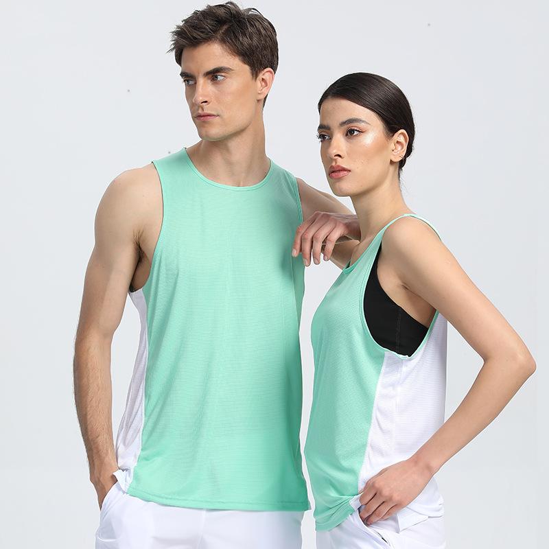タンクトップ 男女兼用 スポーティー トレーニング ランニング ポリエステル 吸湿速乾 運動着 ルームウ..