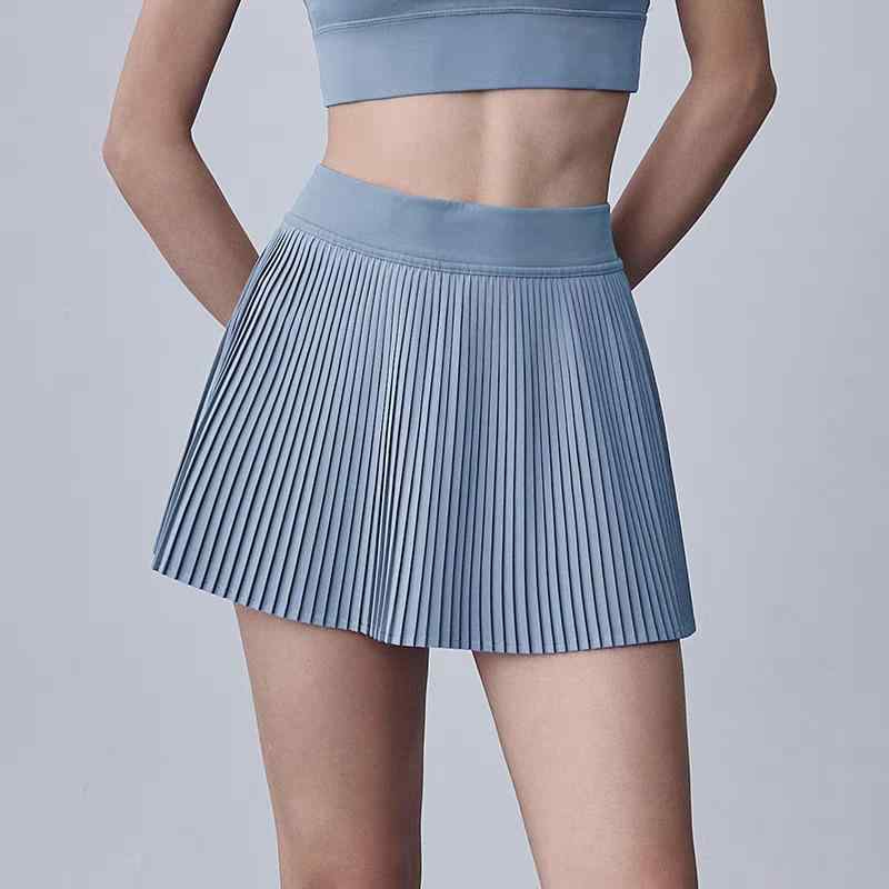 スカート レディース 運動着 ランニング テニス ゴルフ ヨガ スポーツスカート プリーツ 無地 吸湿速乾 伸縮性 通気性 桜色 ピンク系 グレー カーキ ネイビー ブルー ブラック