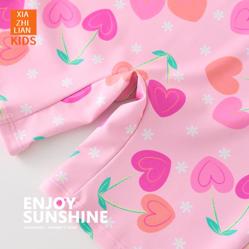 水着 子供 女の子 長袖 ラッシュガード ワンピース セパレート かわいい フリル 紫外線対策 日焼け防止 ビーチ 海水浴 プール