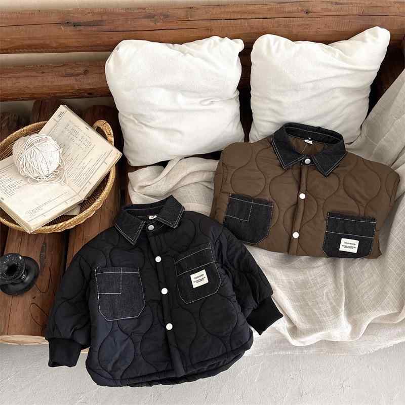 子供服 アウター 男児 裏起毛 デニム襟 コットン ジャケット 乳幼児 厚手 防寒 男の子 キッズ おしゃれ..