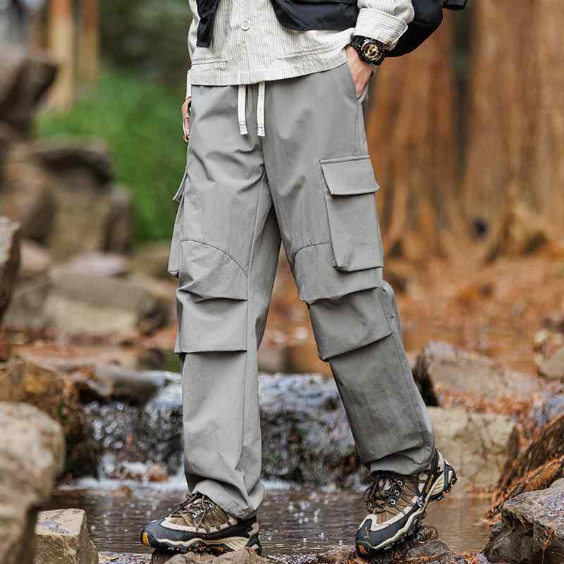 パンツ メンズ レディース アウトドアパンツ 登山パンツ 防水 防風 撥水 透湿 ストレート ゆったり ルーズフィット カーゴパンツ ミリタリーパンツ 作業着 ワークパンツ 春夏秋冬 黒 グレー ベージュ(4)