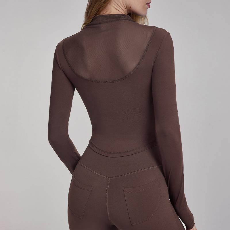 ヨガウェア レディース トップス 長袖 Tシャツ アウトドア 快適 通気性 スポーツ トレーニング ウェア チュニック丈 カットソー 豪華感 レイヤード風 メッシュ 切り替え 春秋冬 ランニング フィットネス バレエ ダンス エクササイズ S M