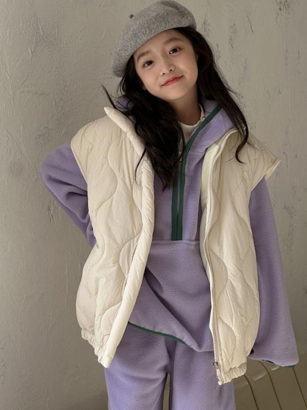 子供服 ベスト 秋冬 女の子 中綿 あったか 防寒 チョッキ 普段着 かわいい ガールズ アウター 100 110 ..
