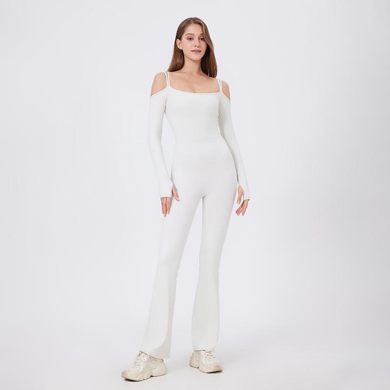 ヨガウェア レディース 秋冬 長袖 肩出し スポーツ ウェア ランニング フィットネス バレエ ダンス レ..