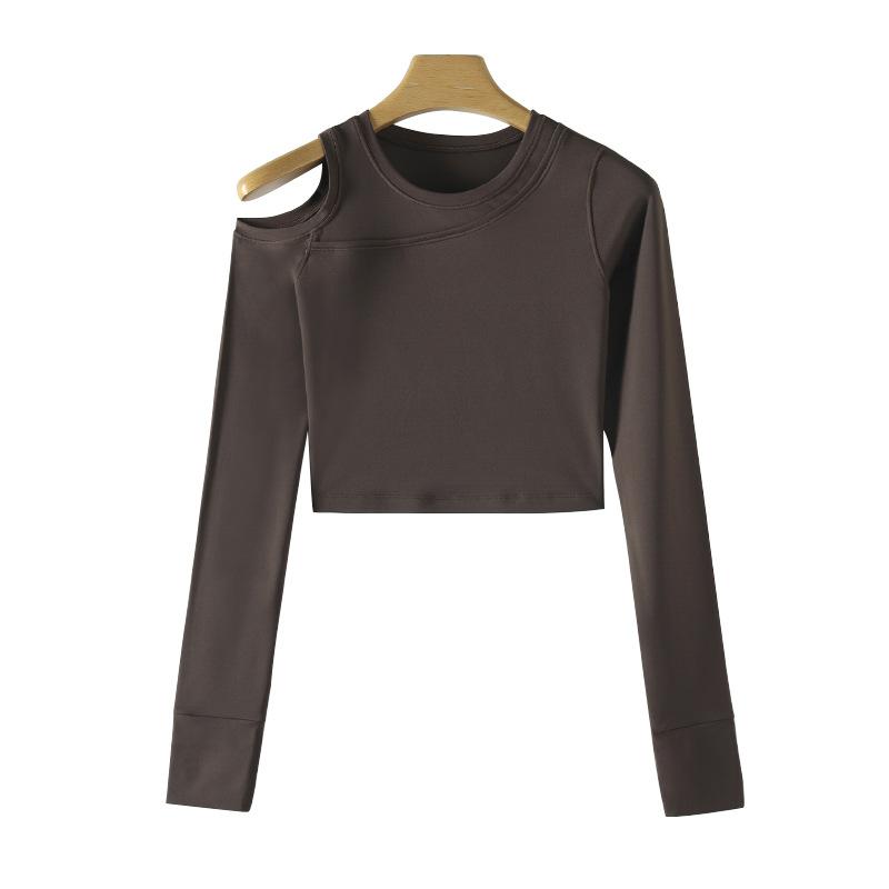 ヨガウェア レディース 長袖 春夏 スポーツウェア 短め丈 トップス スキニーパンツ 上下セット ストレ..