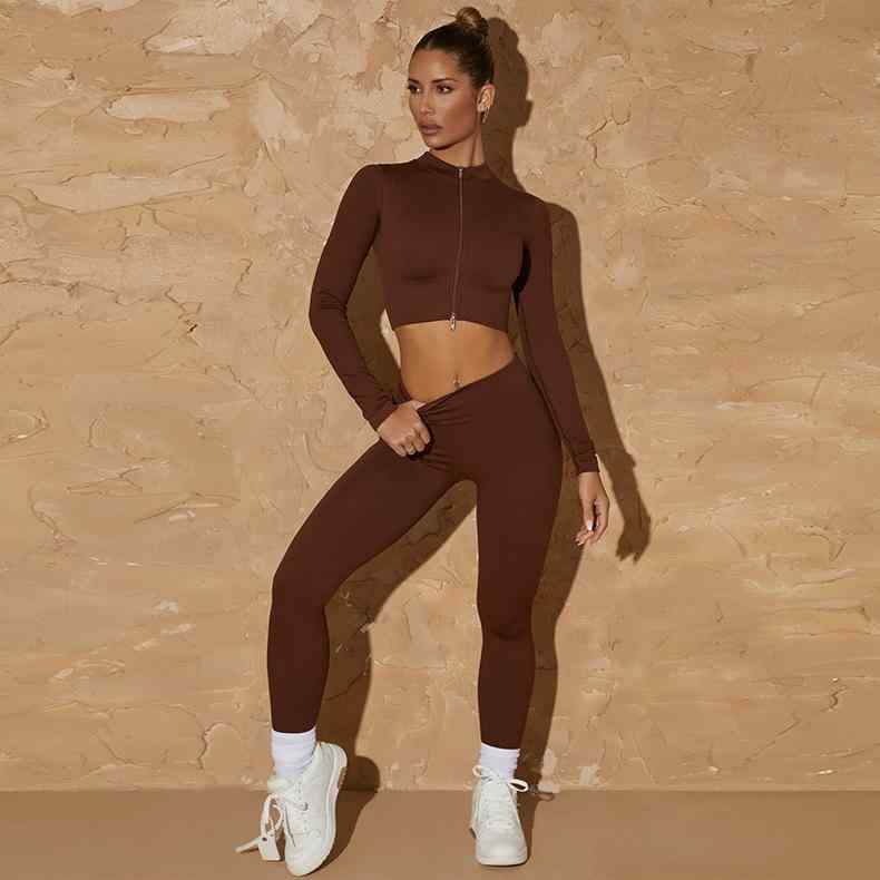 ヨガウェア レディース 春夏 長袖 上下セット スポーツウェア トレーニングウェア 速乾 提臀 ハイウエ..