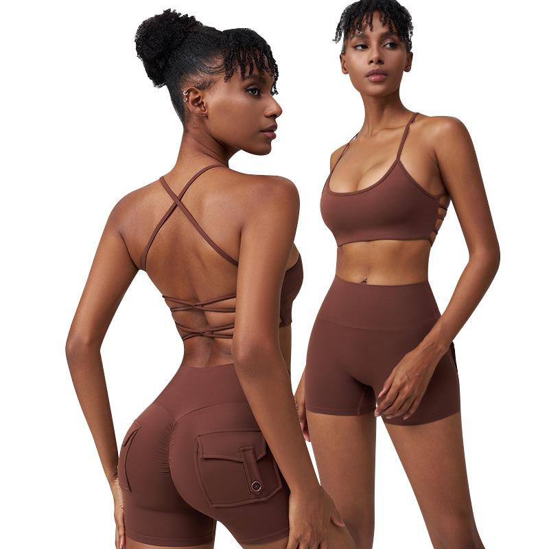 ヨガウェア レディース セットアップ 2点セット タンクトップ ショートパンツ スポーツウェア トレーニ..