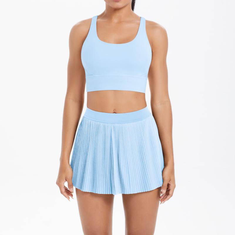 ヨガウェア レディース スポーツブラ スカート付きレギンス 上下セット 速乾 通気性 ストレッチ ランニング ジョギング フィットネス トレーニング 運動着 板栗色 ブラック 徽章藍 浅 霜グレー 天空藍 胭脂红 桜花粉