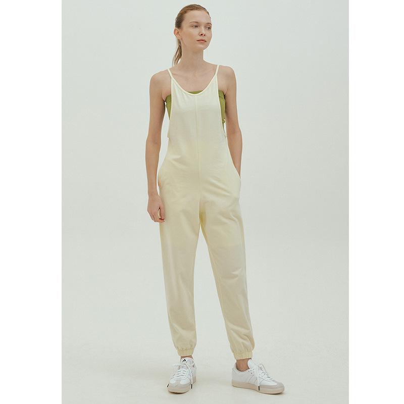 ヨガウェア レディース セットアップ 春夏 運動着 綿混紡 ノースリーブ ロングパンツ 接触冷感 吸湿速乾 ルームウェア 部屋着 パジャマ 普段使い リラックス