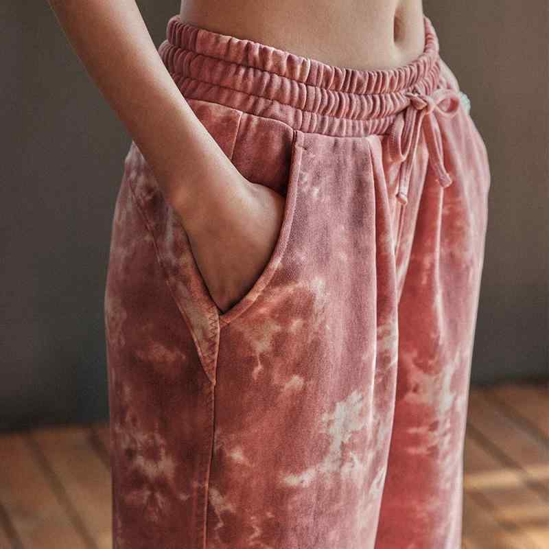 ヨガパンツ レディース 扎染 阔腿パンツ ルーズ カジュアルパンツ グラデーション スポーツ トレーニン..