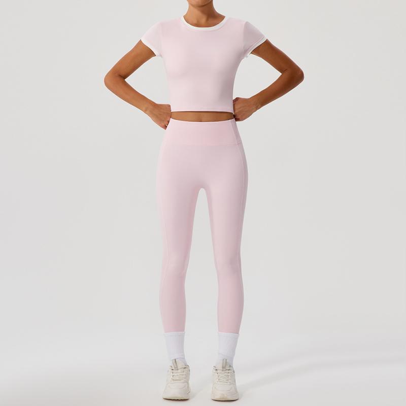 ヨガウェア レディース 上下セット トレーニングウェア スポーツウェア 高弾性 吸湿速乾 Tシャツ ロン..