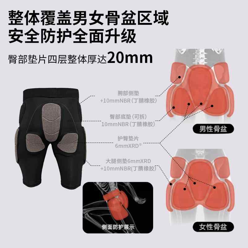 スキー プロテクター インナー レディース メンズ 兼用 衝撃吸収 護膝 臀部 ケブラー 素材 耐衝撃 サイクリング スノーボード スキーウェア 用