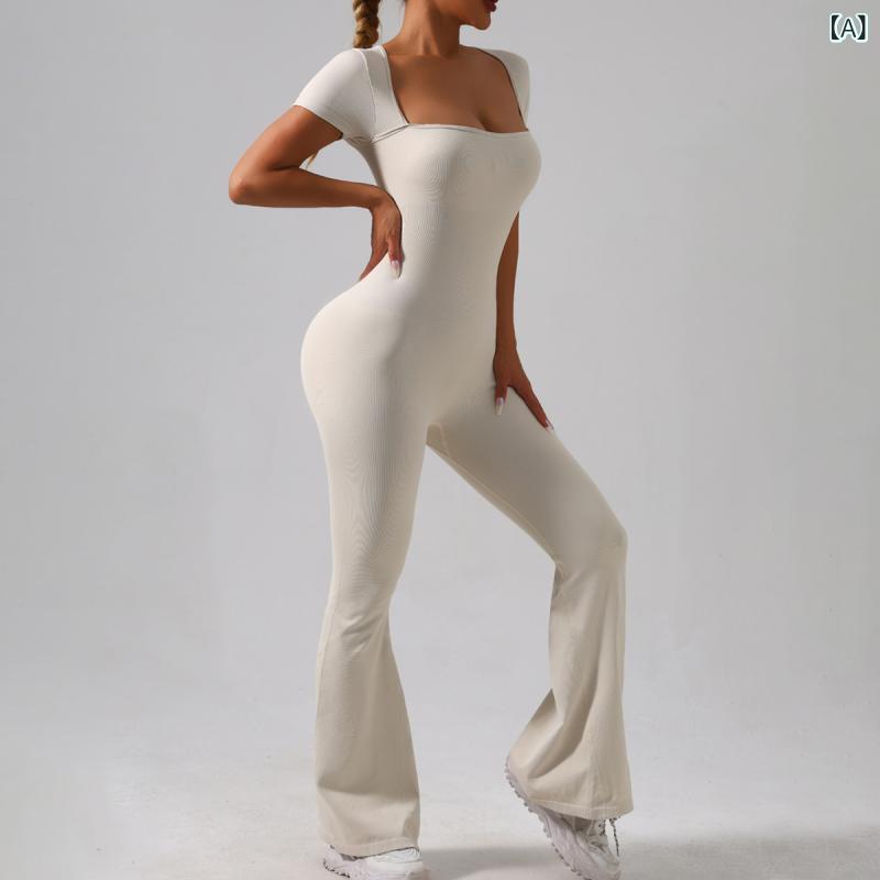 ヨガウェア レディース セットアップ オールインワン 吸湿速乾 スリムフィット スポーツウェア トレーニングウェア 春夏 米灰色 ブラック2