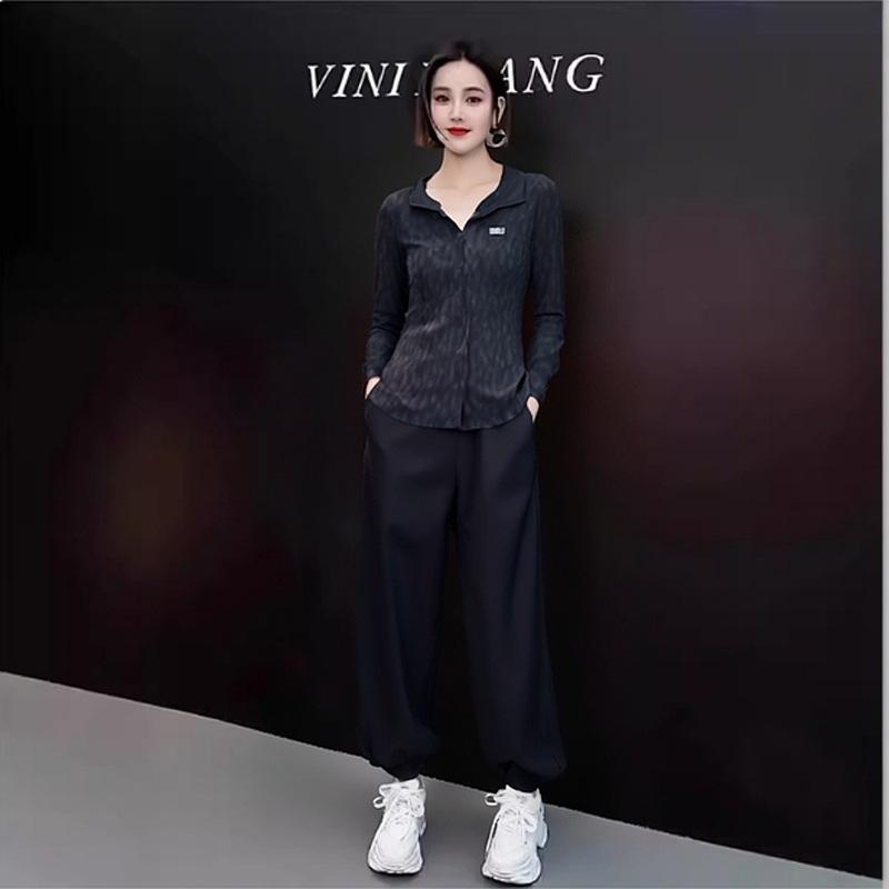 セットアップ レディース 春秋 ジャージ 2点セット 長袖 運動着 スポーティー カジュアル 韓国風 ポリエステル 長ズボン