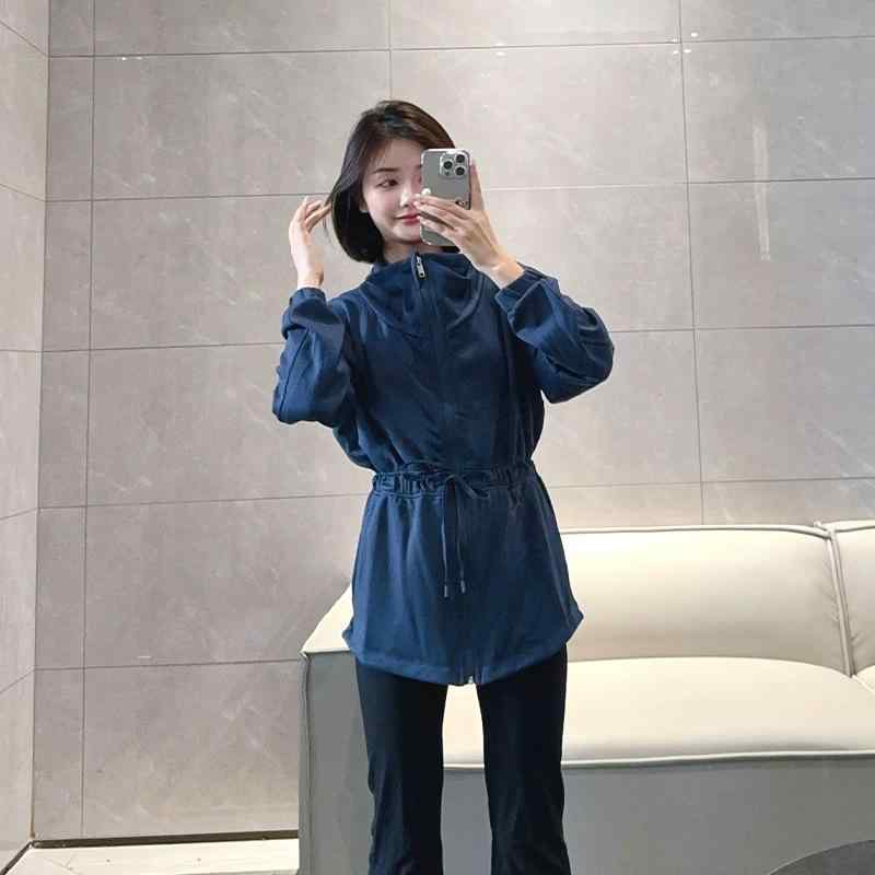 ジャケット レディース ヨガウェア スポーツ トレーニング アウター 長袖 ポリエステル100％ 吸湿速乾 夜海ブルー 石墨グレー 白 卵色 パウダーブルー