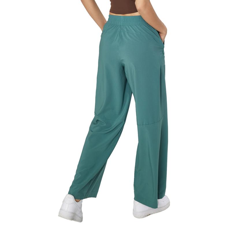 ヨガパンツ レディース 涼感 高腰 ワイドレッグ ストレート フィットネスパンツ ロングパンツ ポリエス..