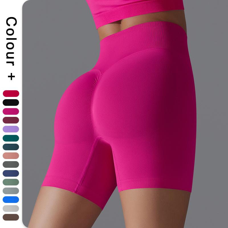 ヨガパンツ レディース スポーツショートパンツ 高機能 速乾 ハイウエスト 無地 伸縮性 トレーニングウ..