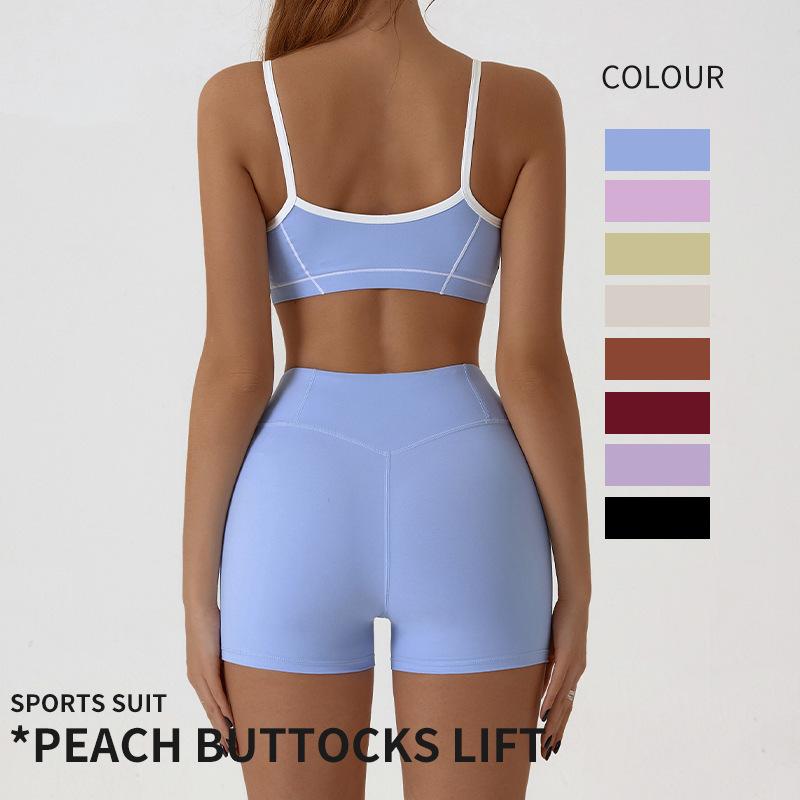 ヨガウェア レディース 上下セット スポーツブラ 短パン トレーニングウェア ストレッチ ピラティス ラ..