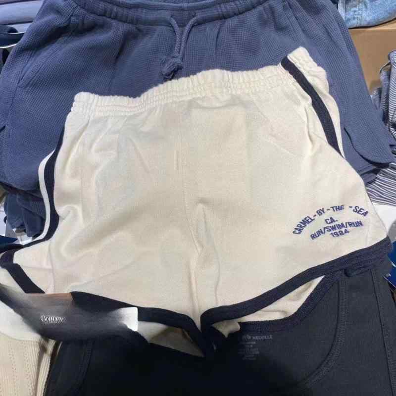 ショートパンツ レディース 美式 レトロ カメール 刺繍 コットン 1984 カジュアル スポーツ ホットパンツ BMガール スタイル 伸縮性 ウエストゴム 快適 普段使い