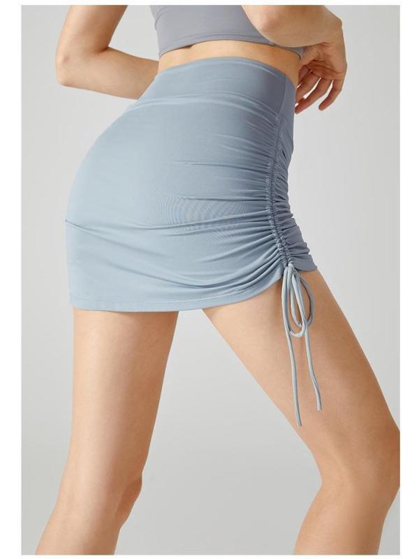 スカート レディース ヨガパンツ 一体型 スポーツ ショートパンツ ハイウエスト ヒップアップ ドローストリング 伸縮性 吸湿速乾 ランニング 春夏 トレーニング ウェア